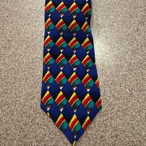 J. Garcia Clockworks Collection Eight Multicolor Diamond Pattern Tie